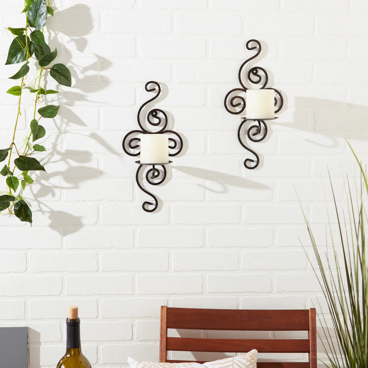 Scrollwork Candle Sconce