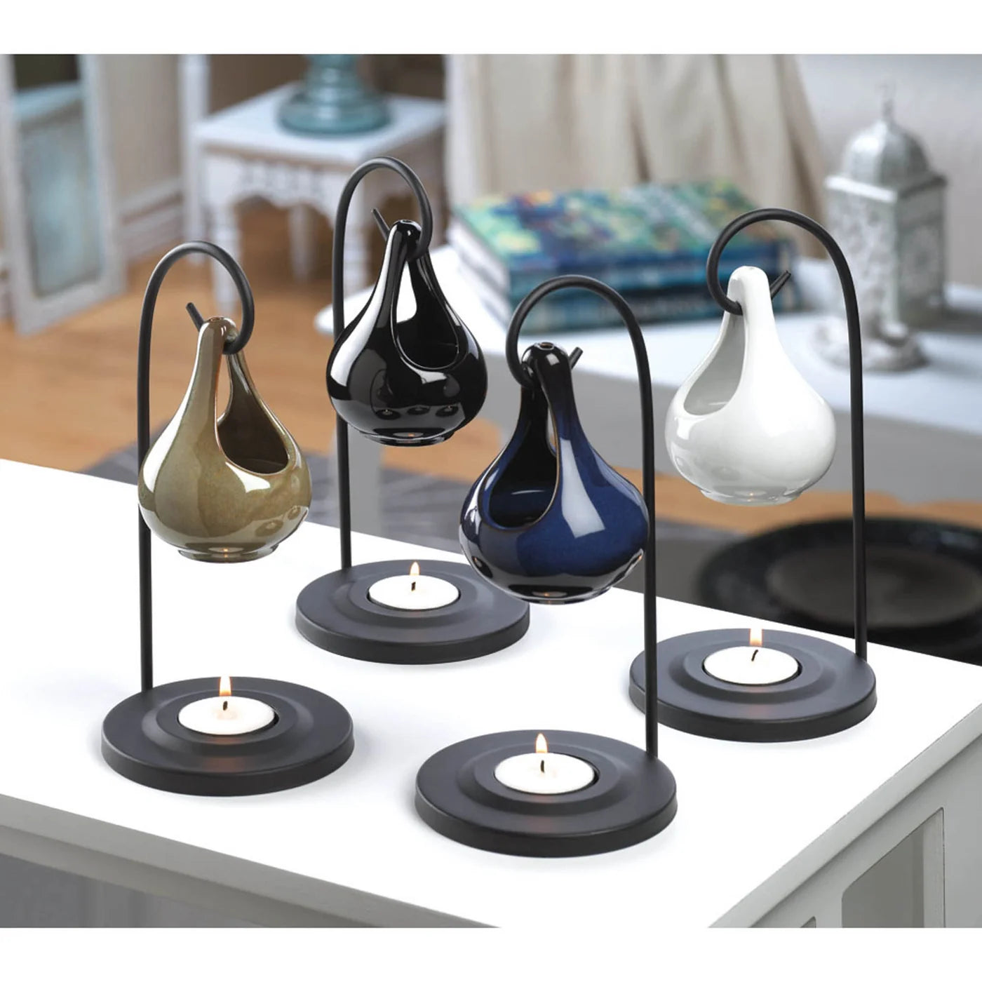 White Tear Drop Oil Warmer