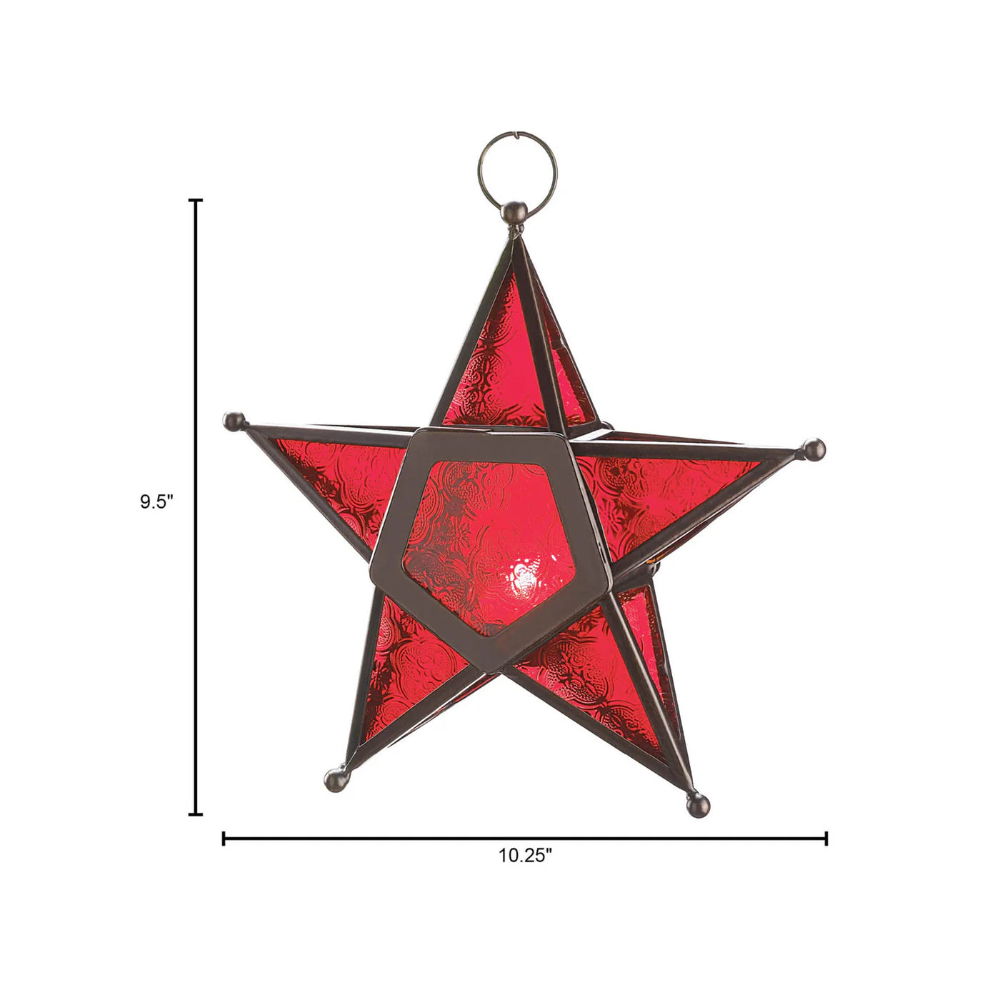 RED GLASS STAR LANTERN