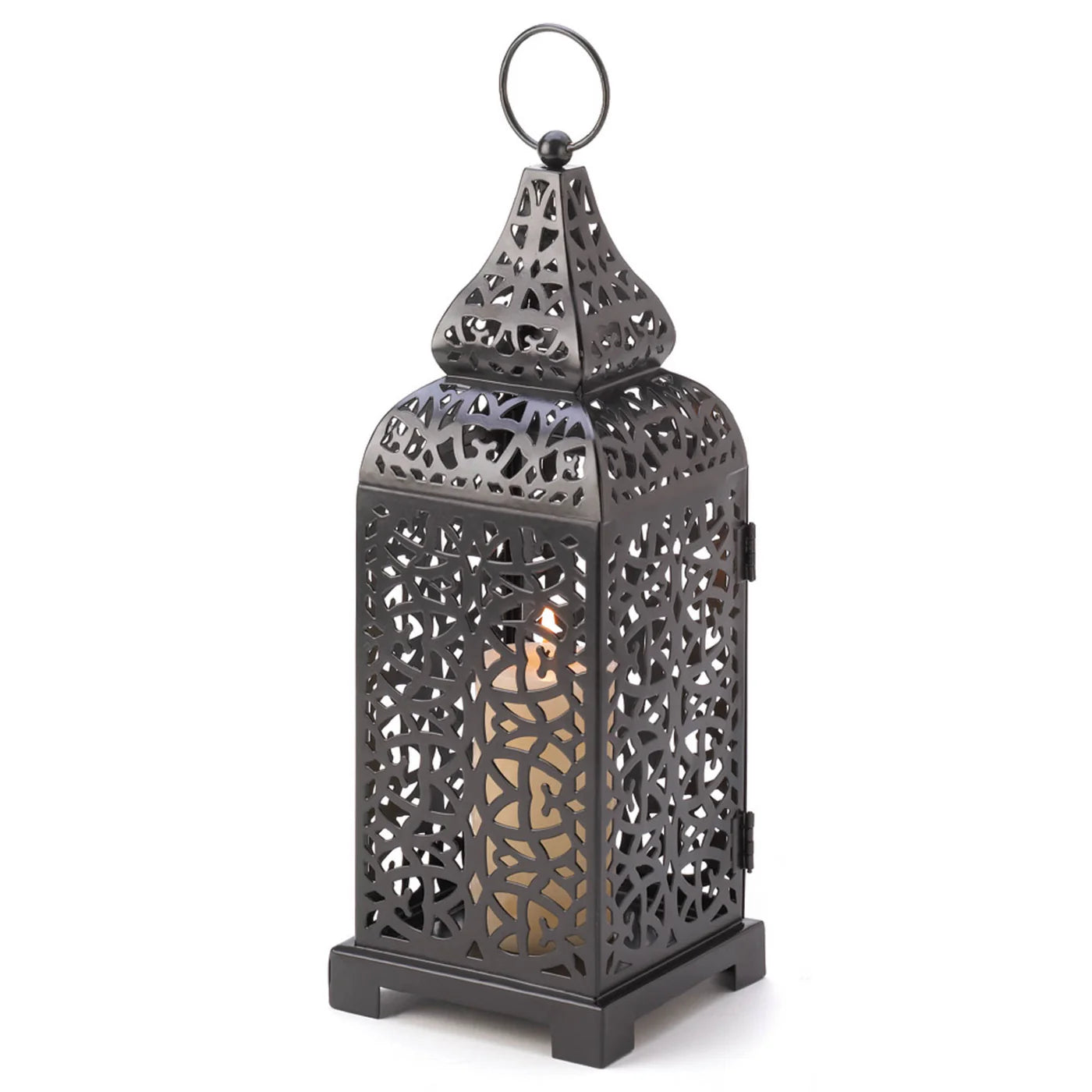 BLACK MOROCCAN CANDLE LANTERN
