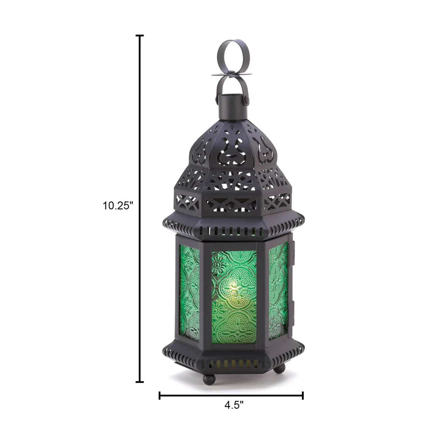 GREEN GLASS MOROCCAN LANTERN
