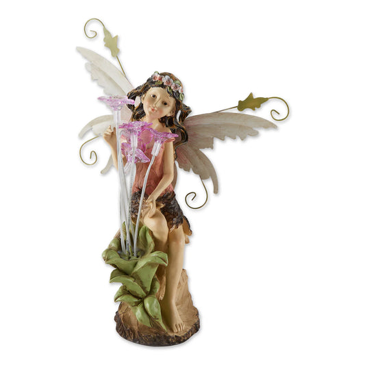 PEONY FAIRY SOLAR STATUE