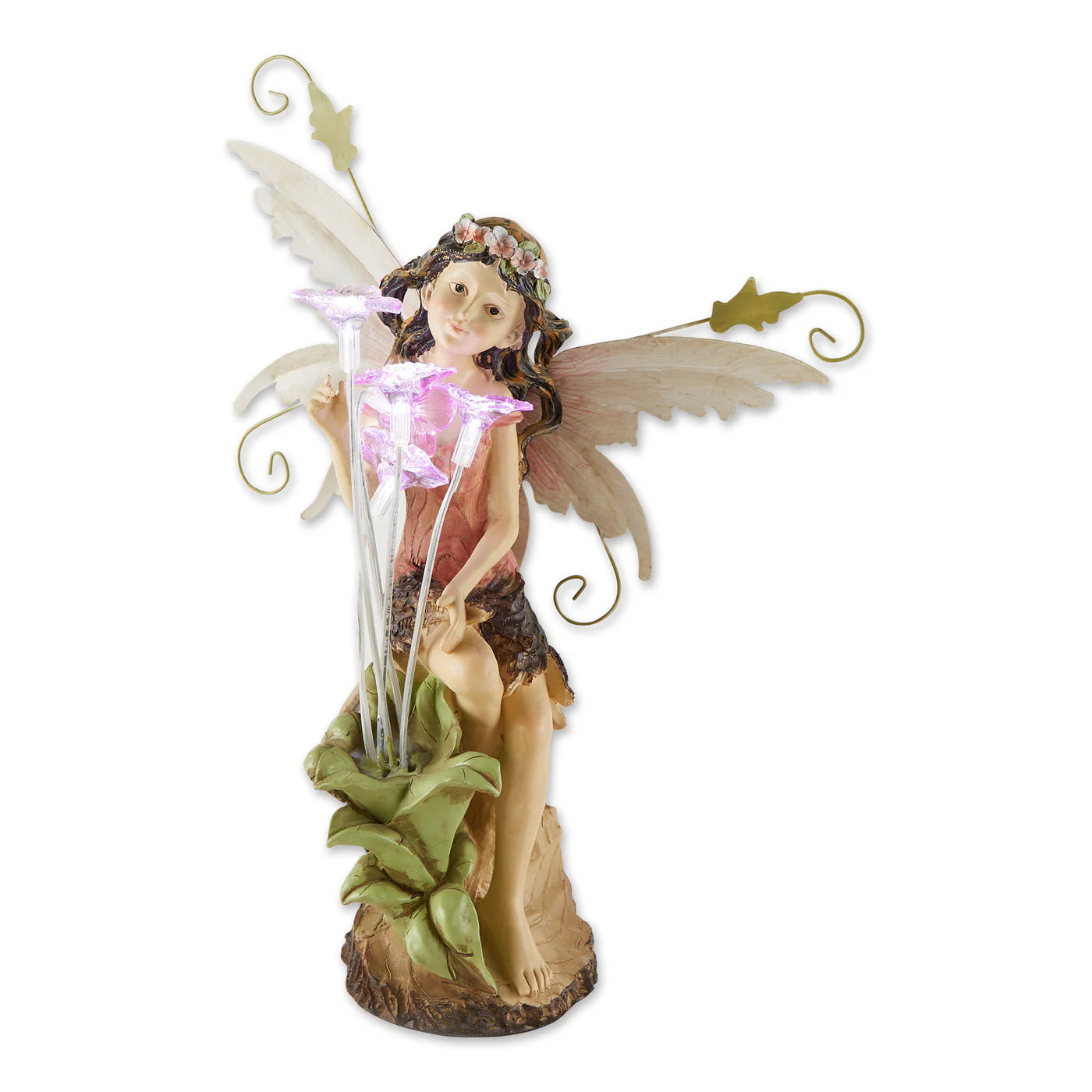 PEONY FAIRY SOLAR STATUE