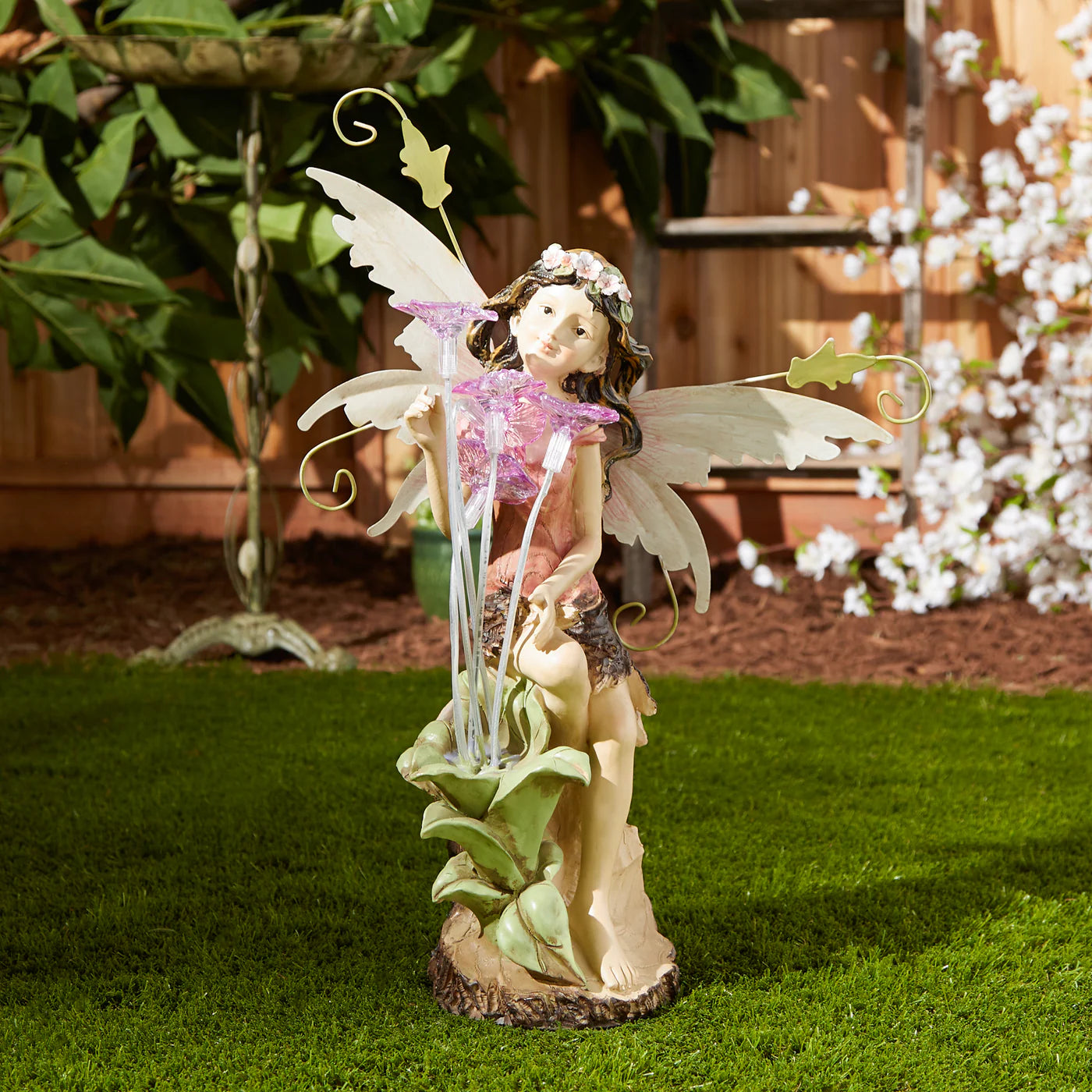 PEONY FAIRY SOLAR STATUE