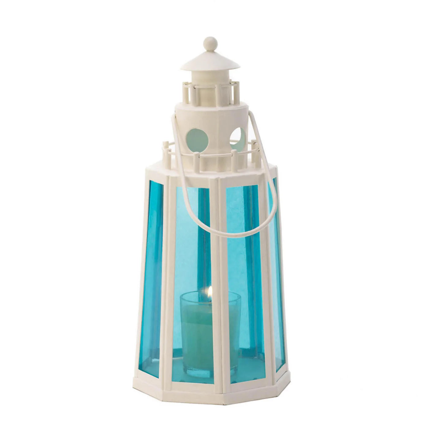 OCEAN BLUE LIGHTHOUSE CANDLE LAMP