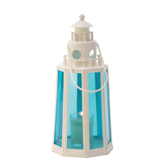 OCEAN BLUE LIGHTHOUSE CANDLE LAMP