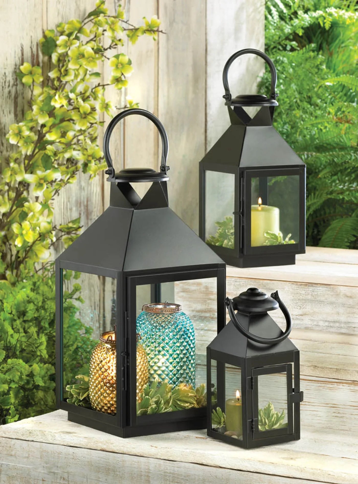 BLACK REVERE MEDIUM CANDLE LANTERN