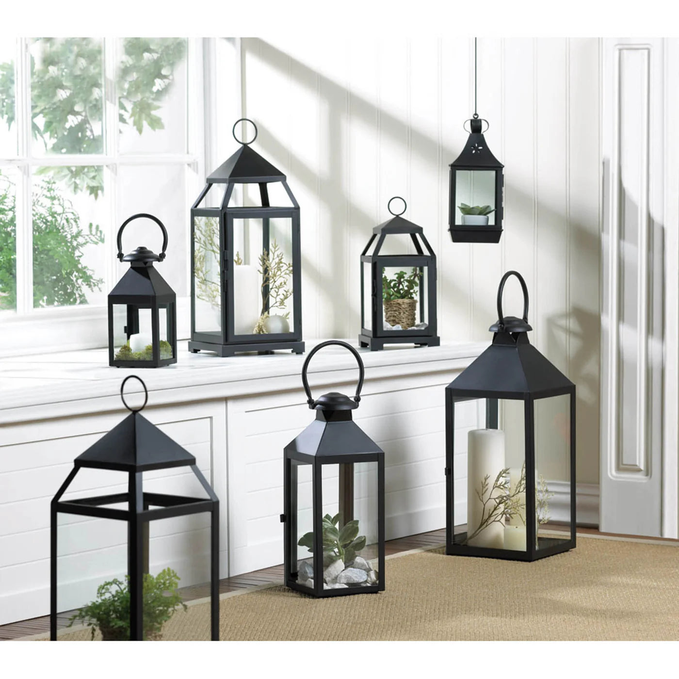 BLACK REVERE MEDIUM CANDLE LANTERN