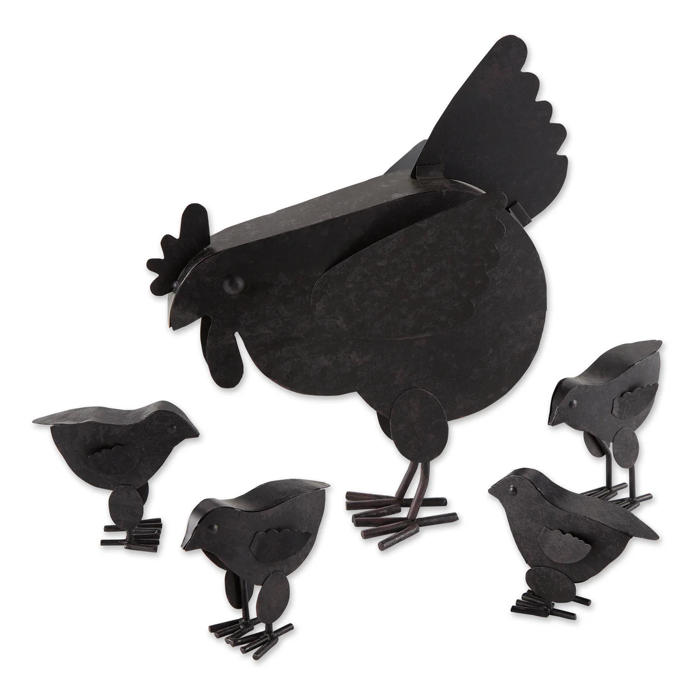 HEN WITH CHICKS SCULPTURE