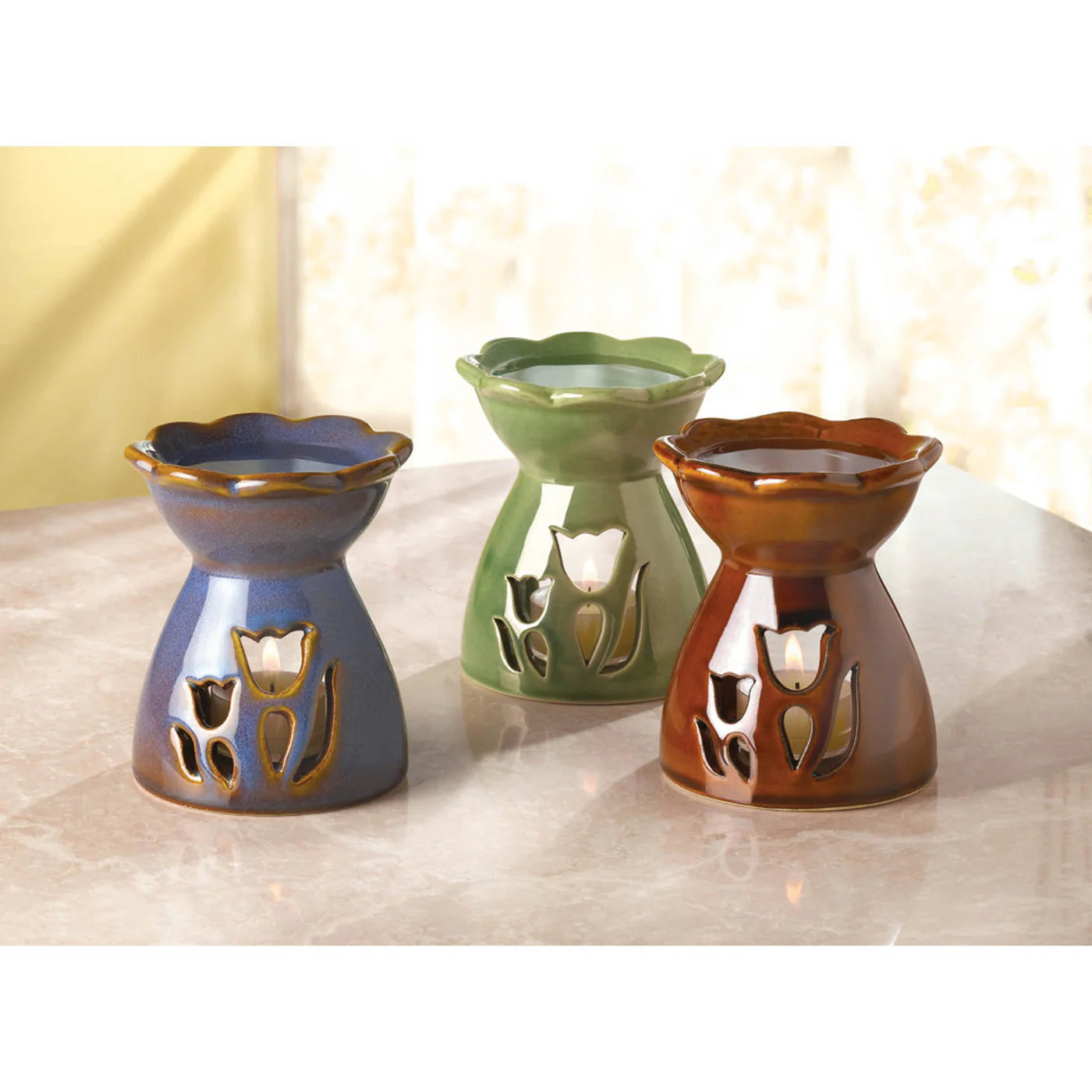 FLOWER OIL WARMER TRIO