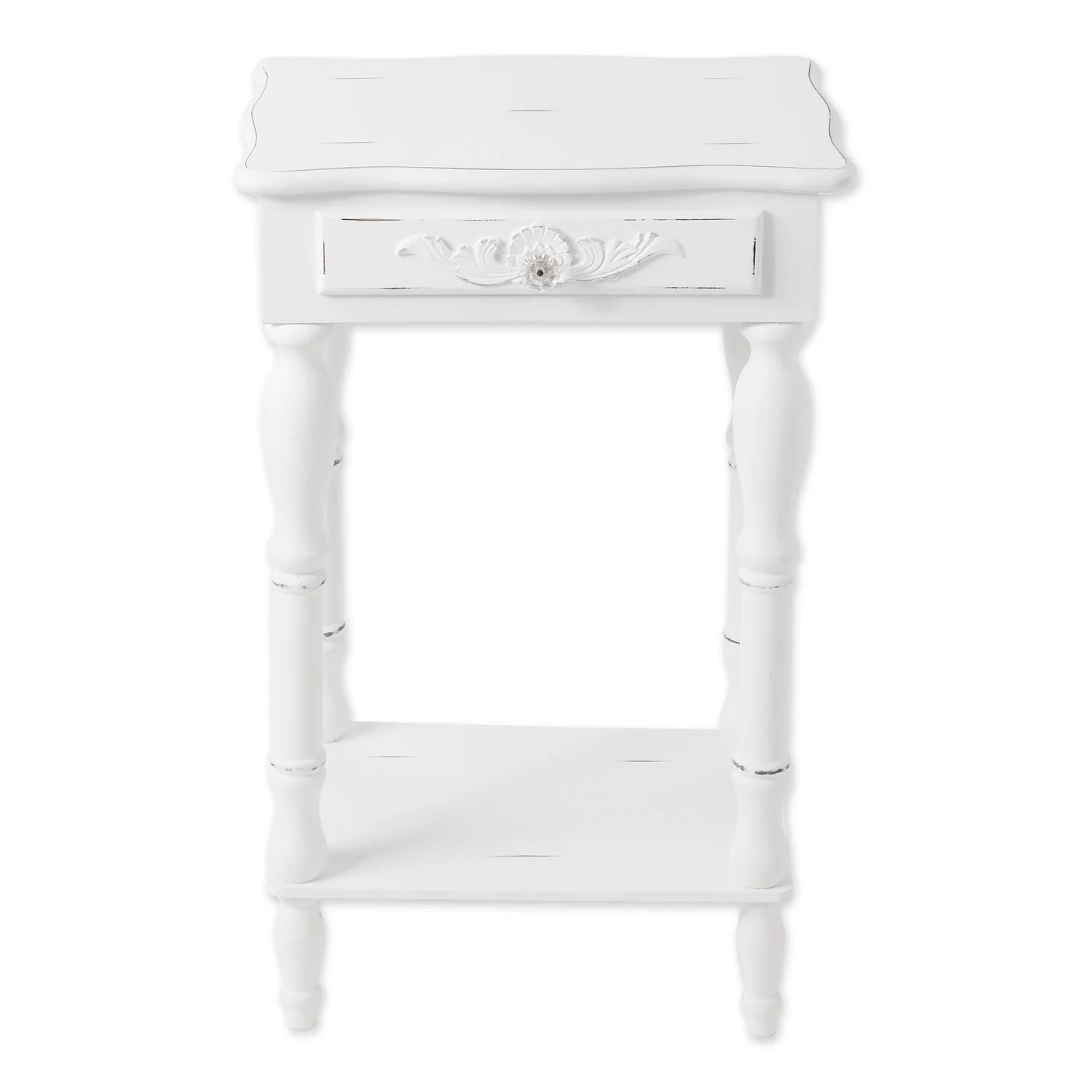 Carved White Side Table