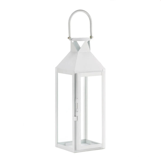 WHITE MANHATTAN CANDLE LANTERN