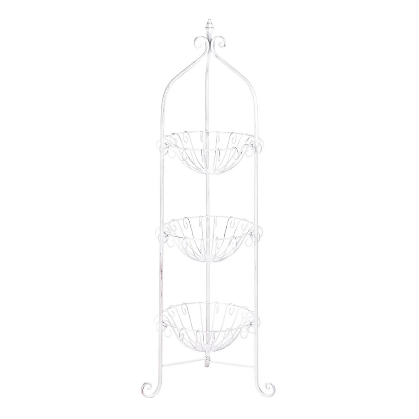White Corner Basket Stand