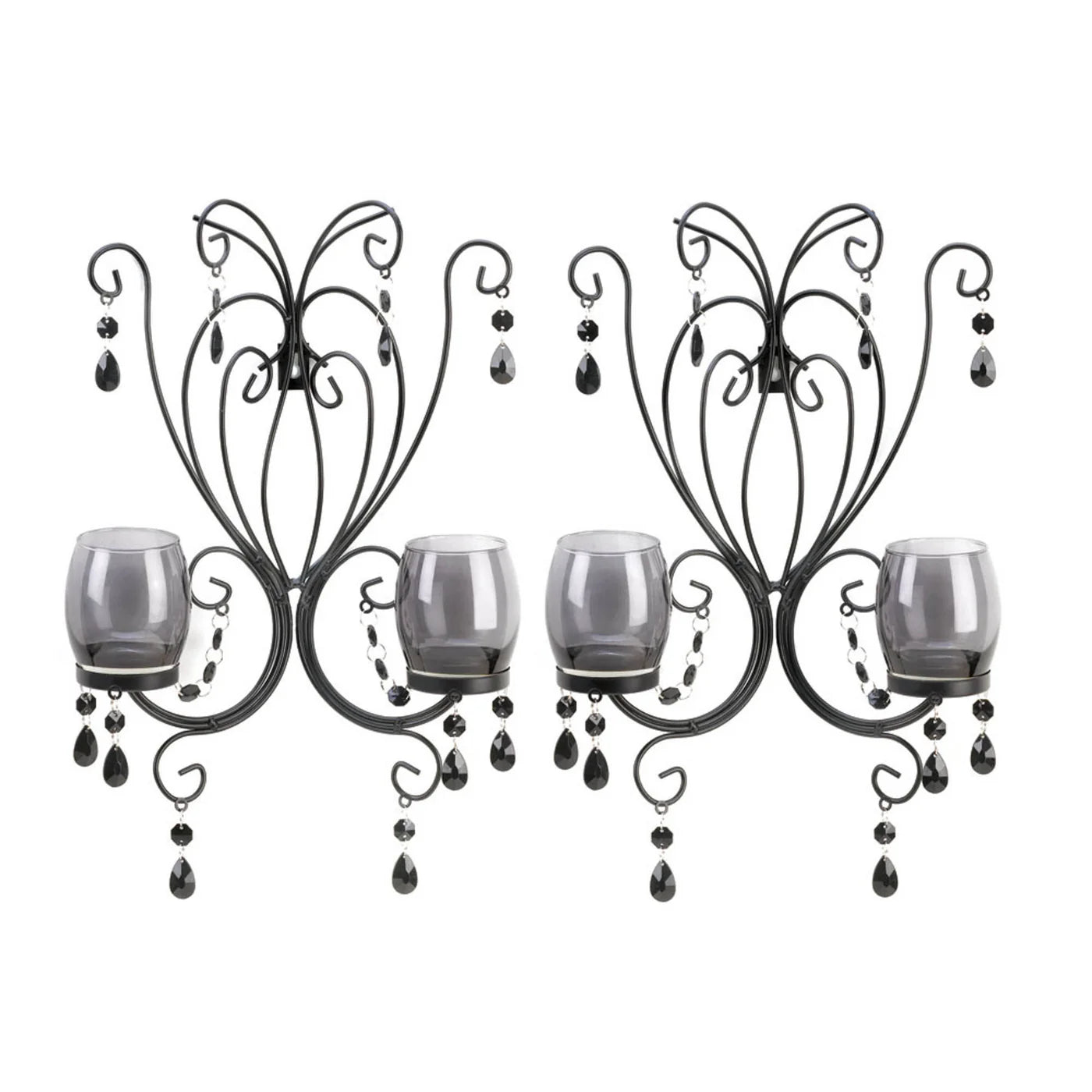 MIDNIGHT ELEGANCE WALL SCONCES SET/2