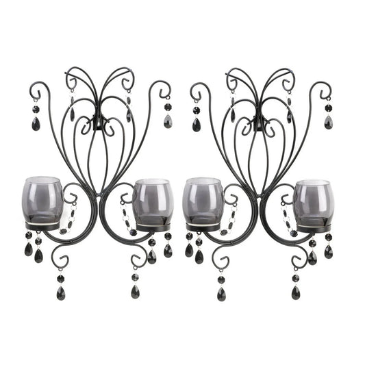 MIDNIGHT ELEGANCE WALL SCONCES SET/2