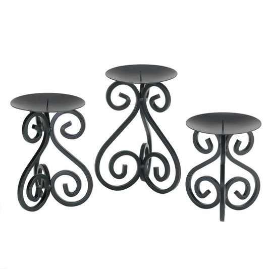Scrollwork Candle Stand Trio