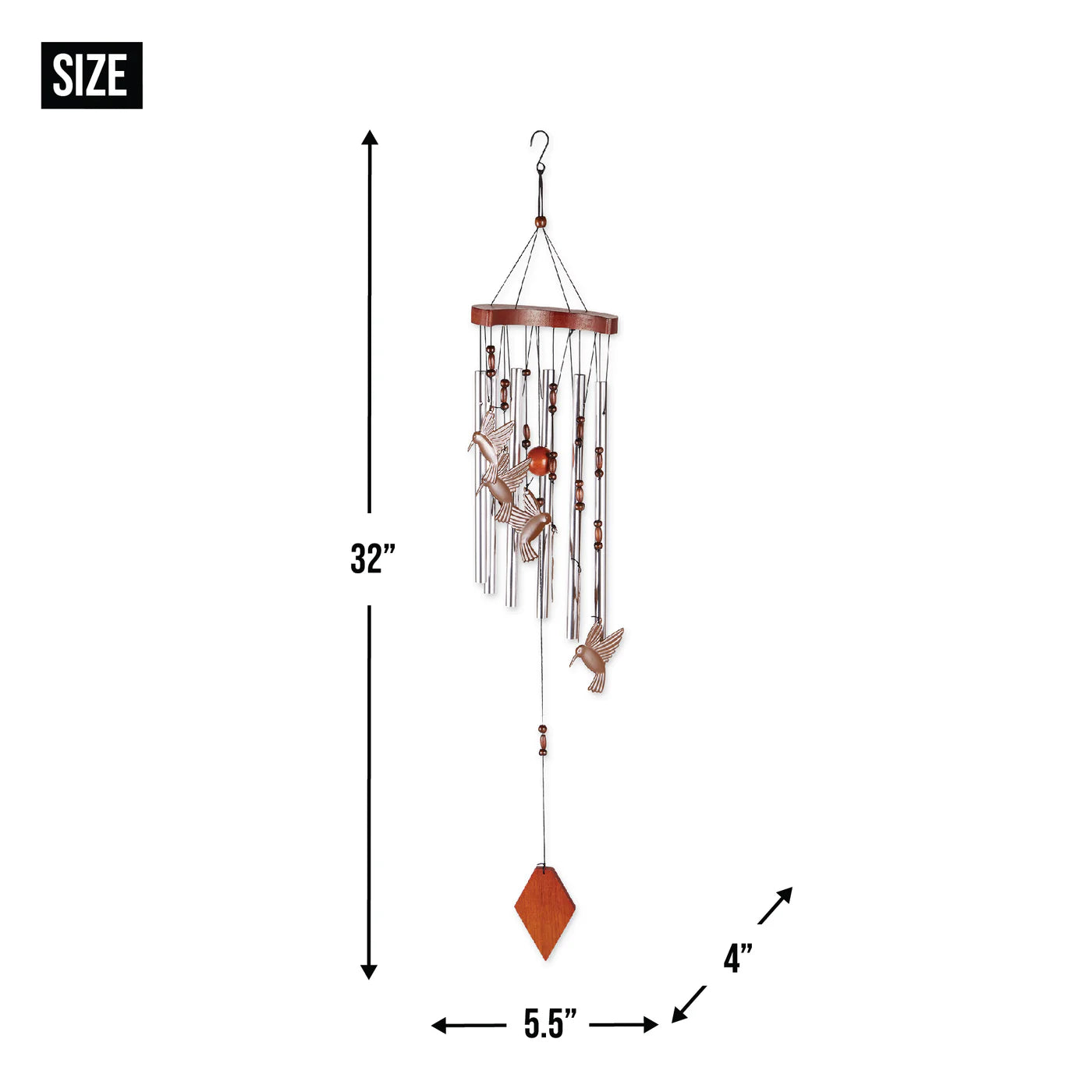 HUMMINGBIRD FLUTTER WIND CHIMES