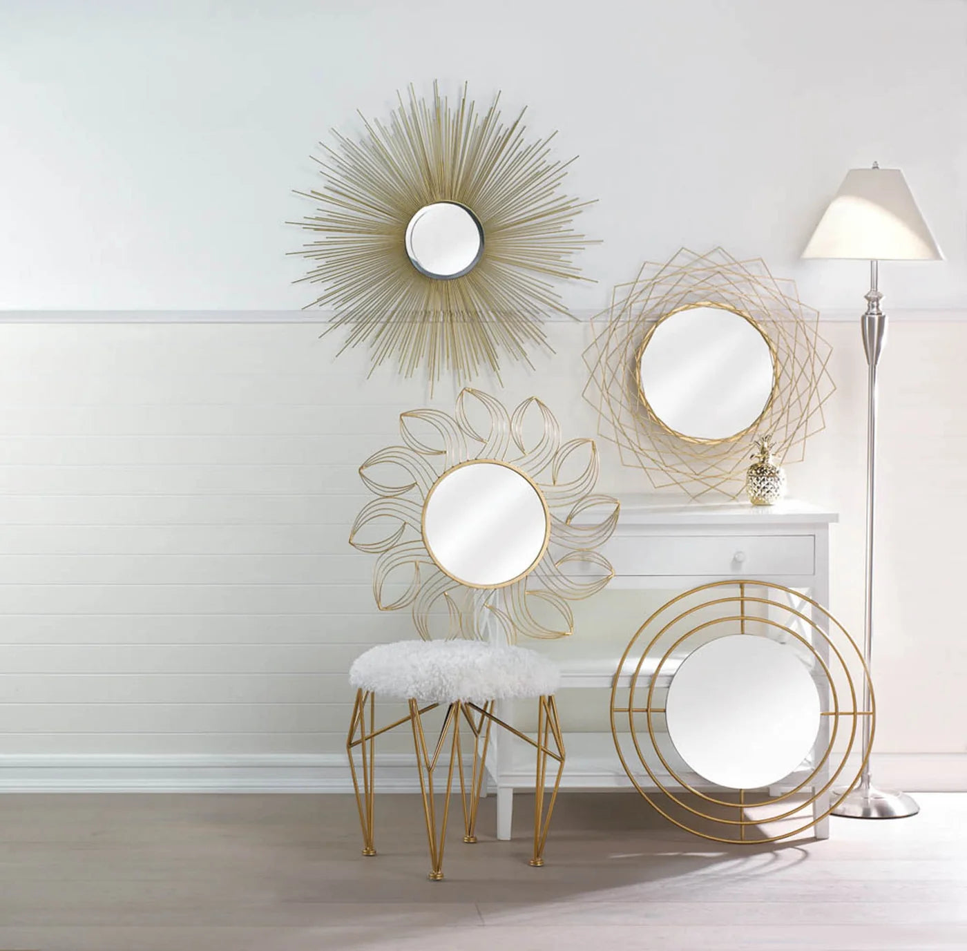Golden Rays Wall Mirror
