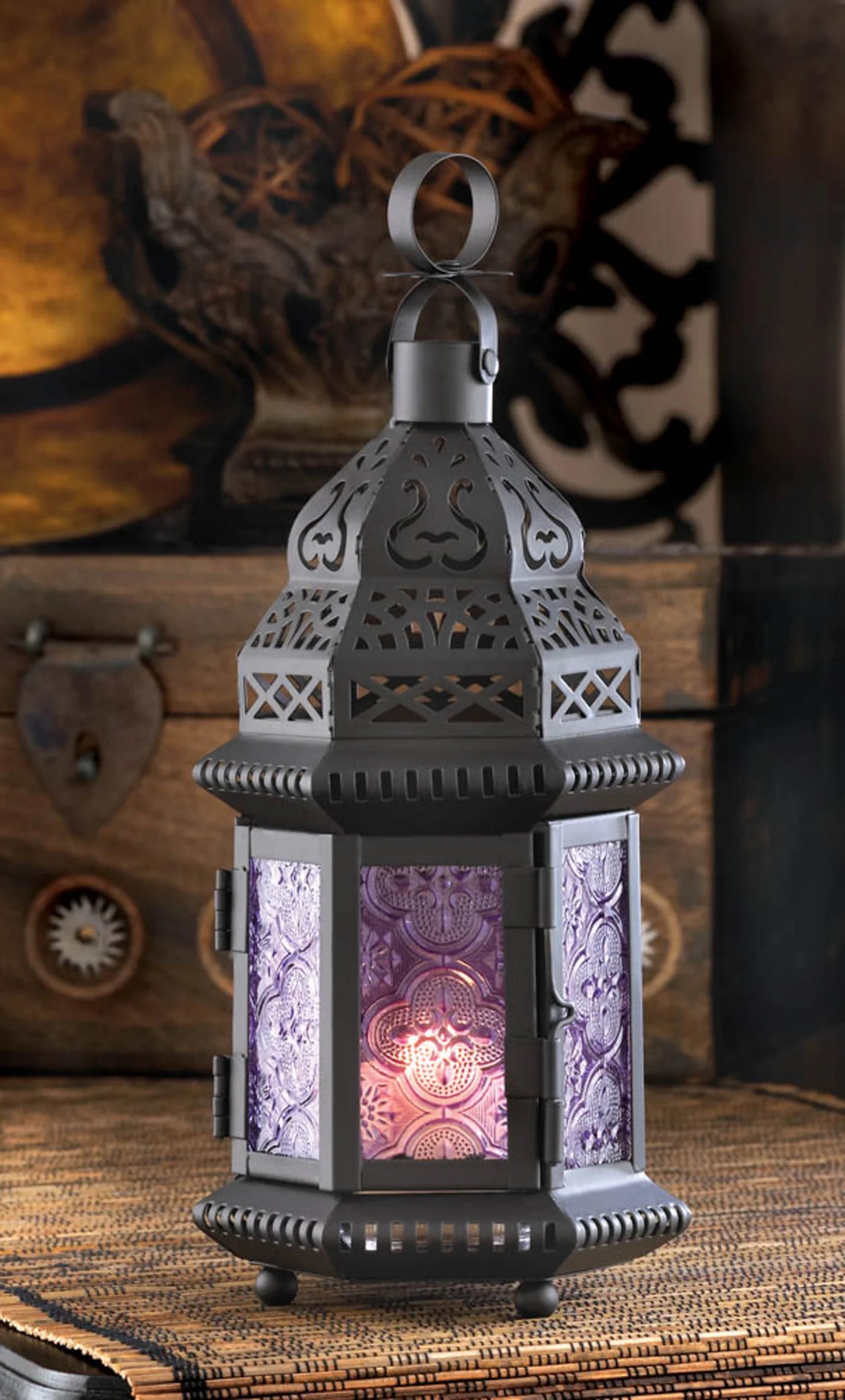 PURPLE MOROCCAN STYLE LANTERN