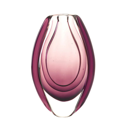 WILD ORCHID ART GLASS VASE