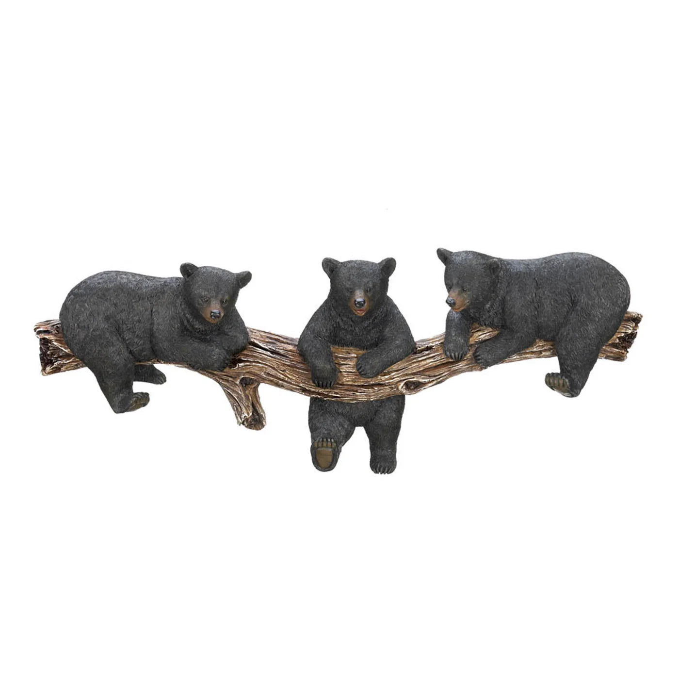 BLACK BEAR TRIO HOOKS WALL PLAQUE