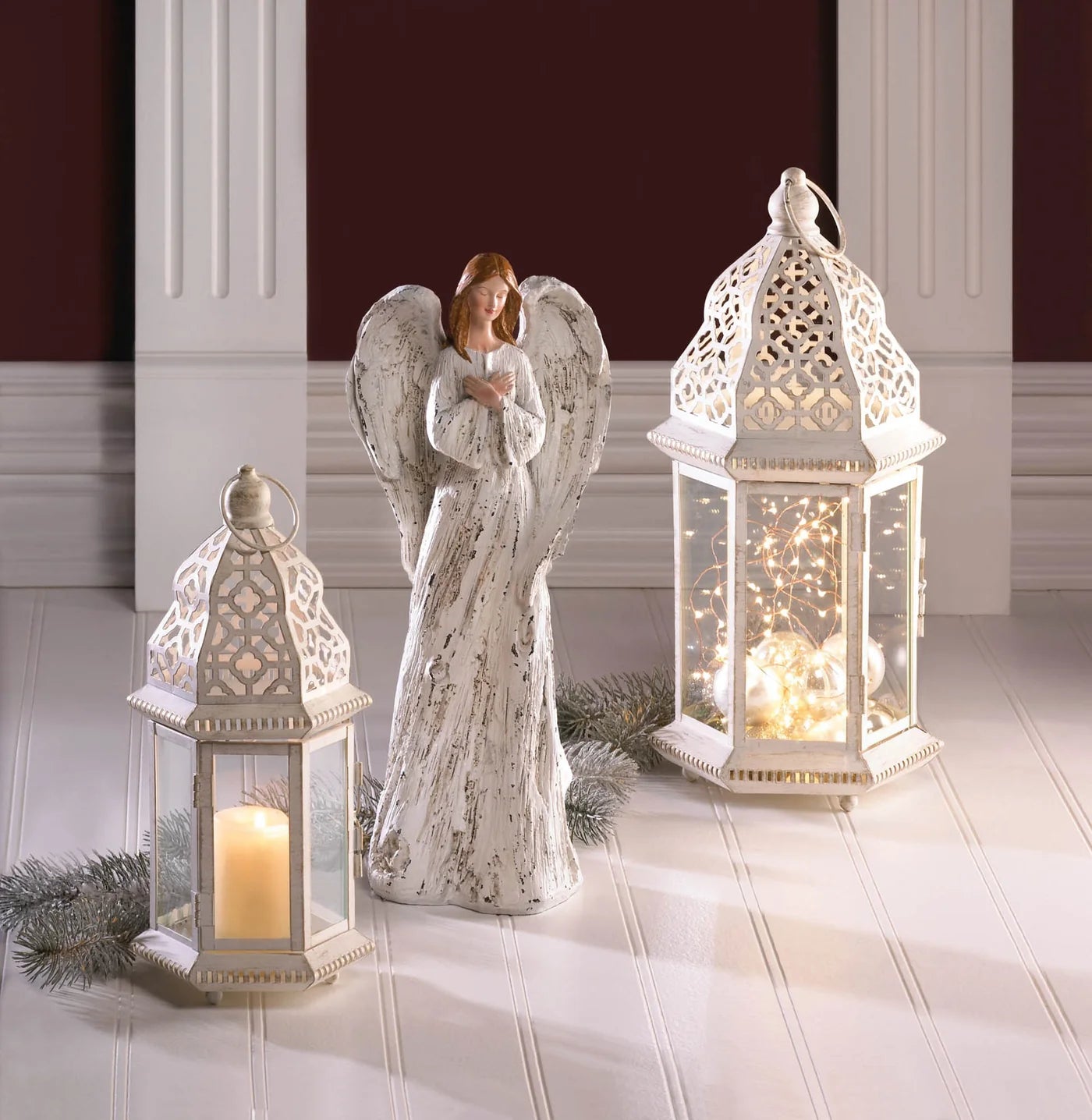 SUBLIME DISTRESSED WHITE LANTERN