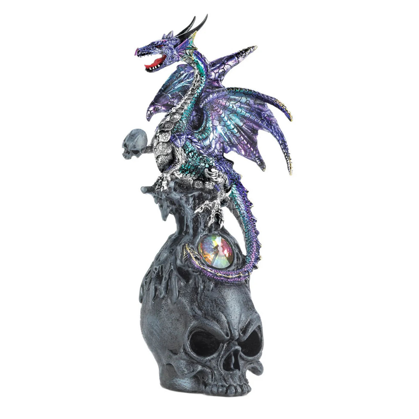 MYSTICAL DRAGON AND SKULL FIGURINE