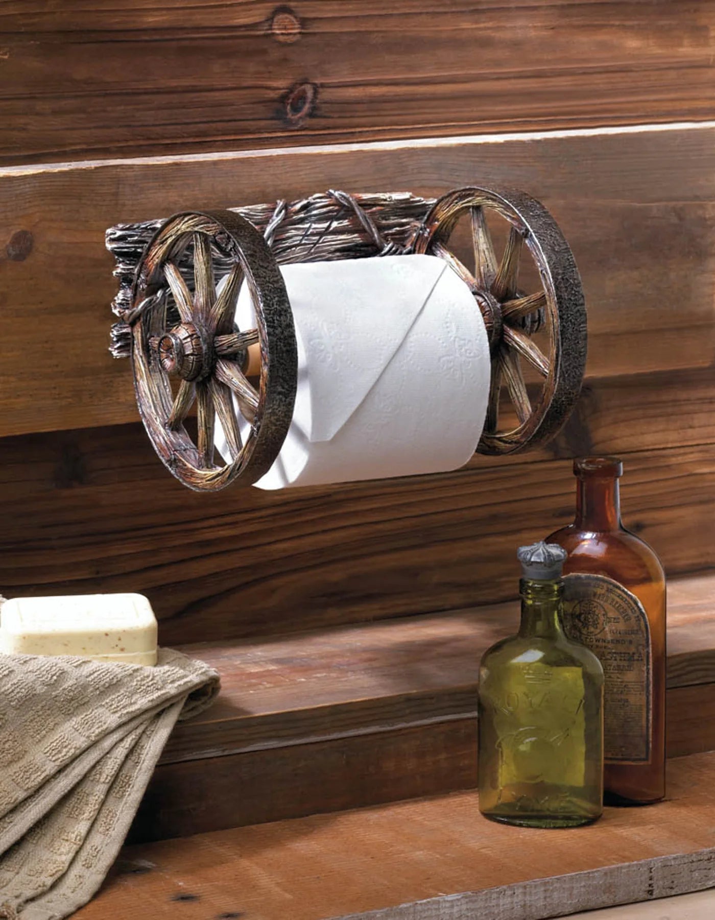 WAGON WHEEL TOILET PAPER HOLDER