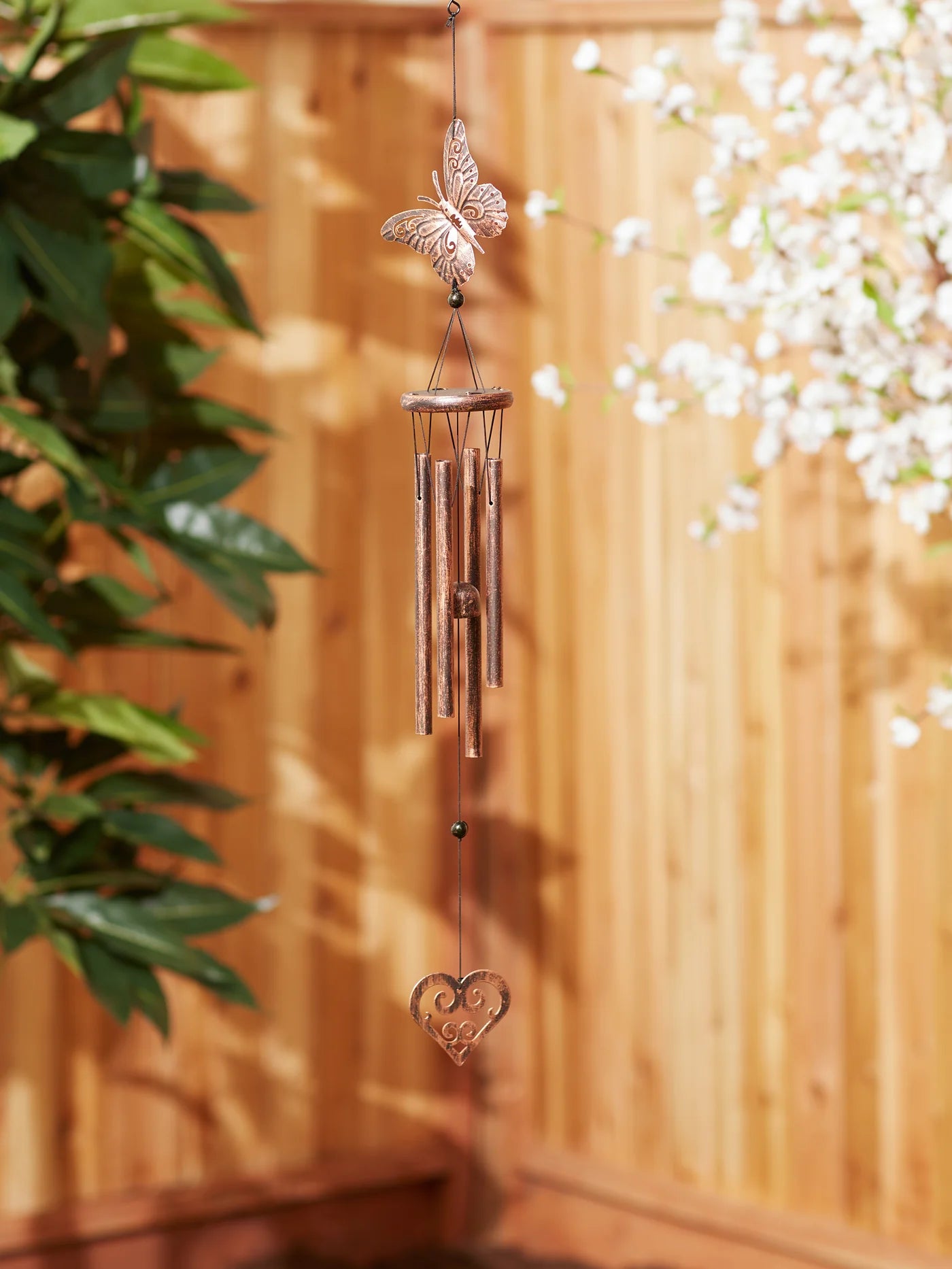 BUTTERFLY AND HEART WIND CHIMES