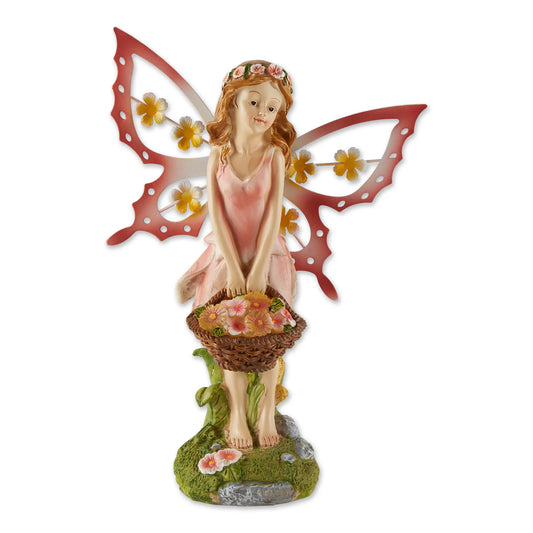 SOLAR PINK FAIRY GARDEN FIGURINE