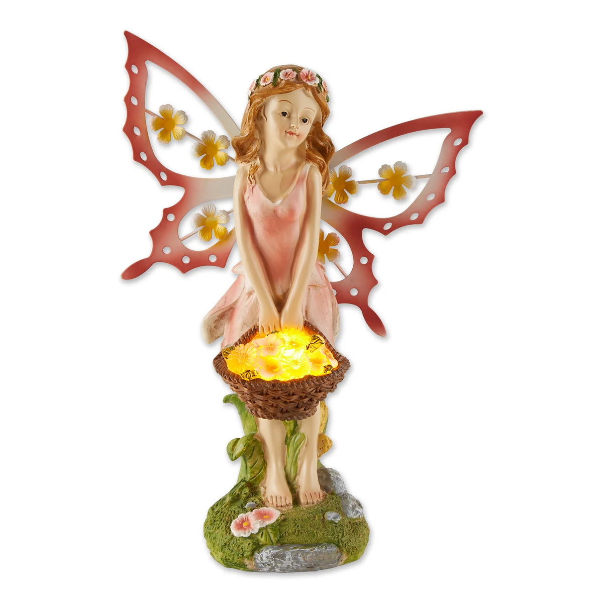 Solar Pink Fairy Garden Figurine
