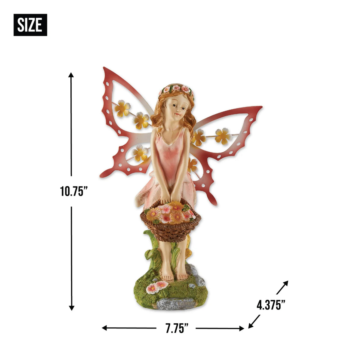 Solar Pink Fairy Garden Figurine