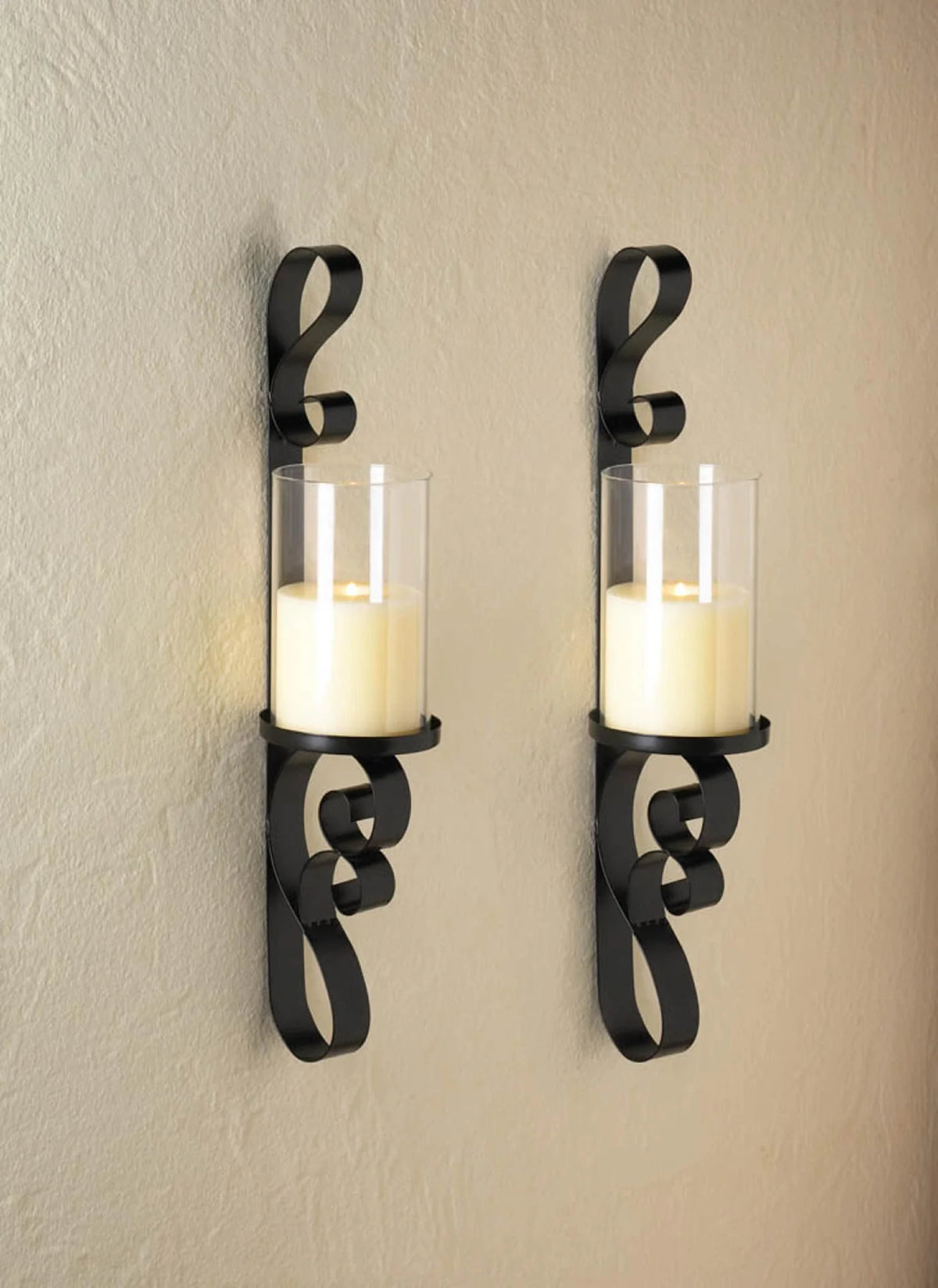 Ornate Candle Sconce Duo