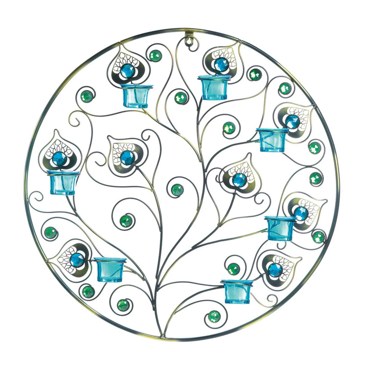 PEACOCK PLUMES CIRCULAR WALL SCONCE