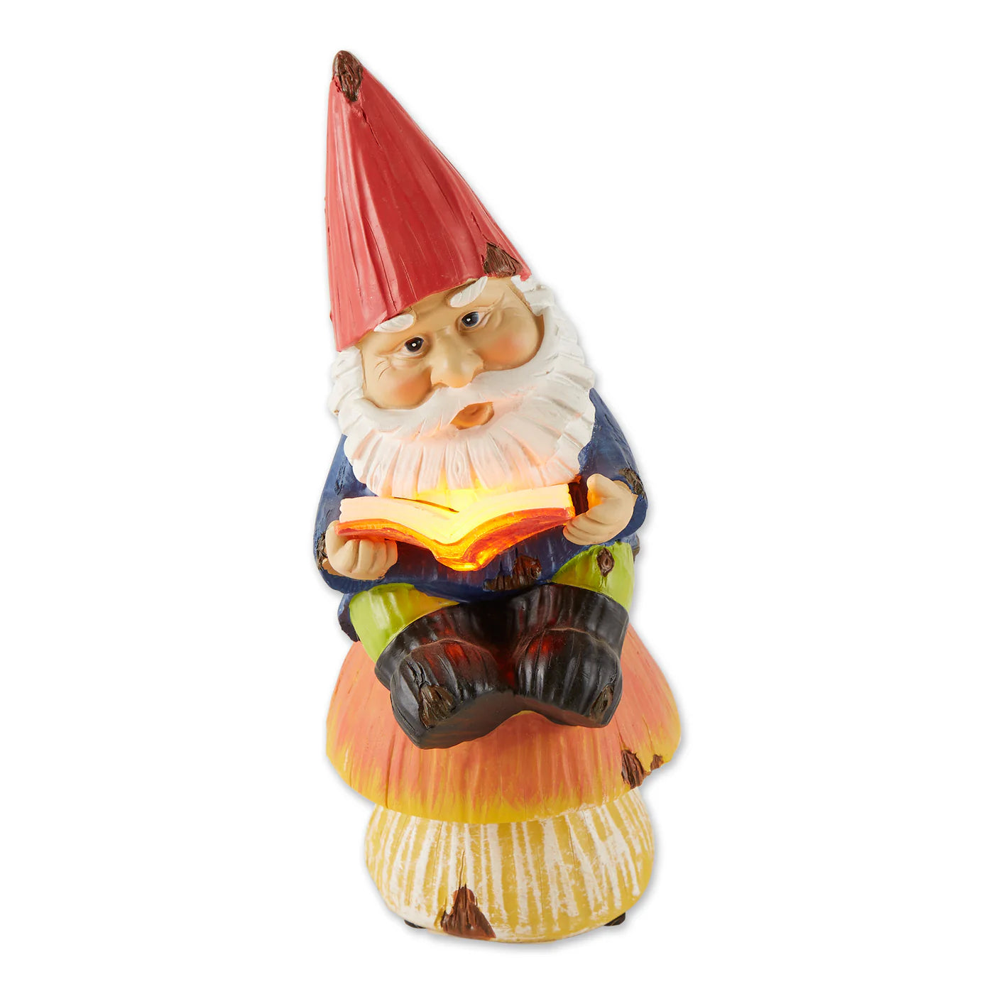 SOLAR BOOKWORM GNOME FIGURINE