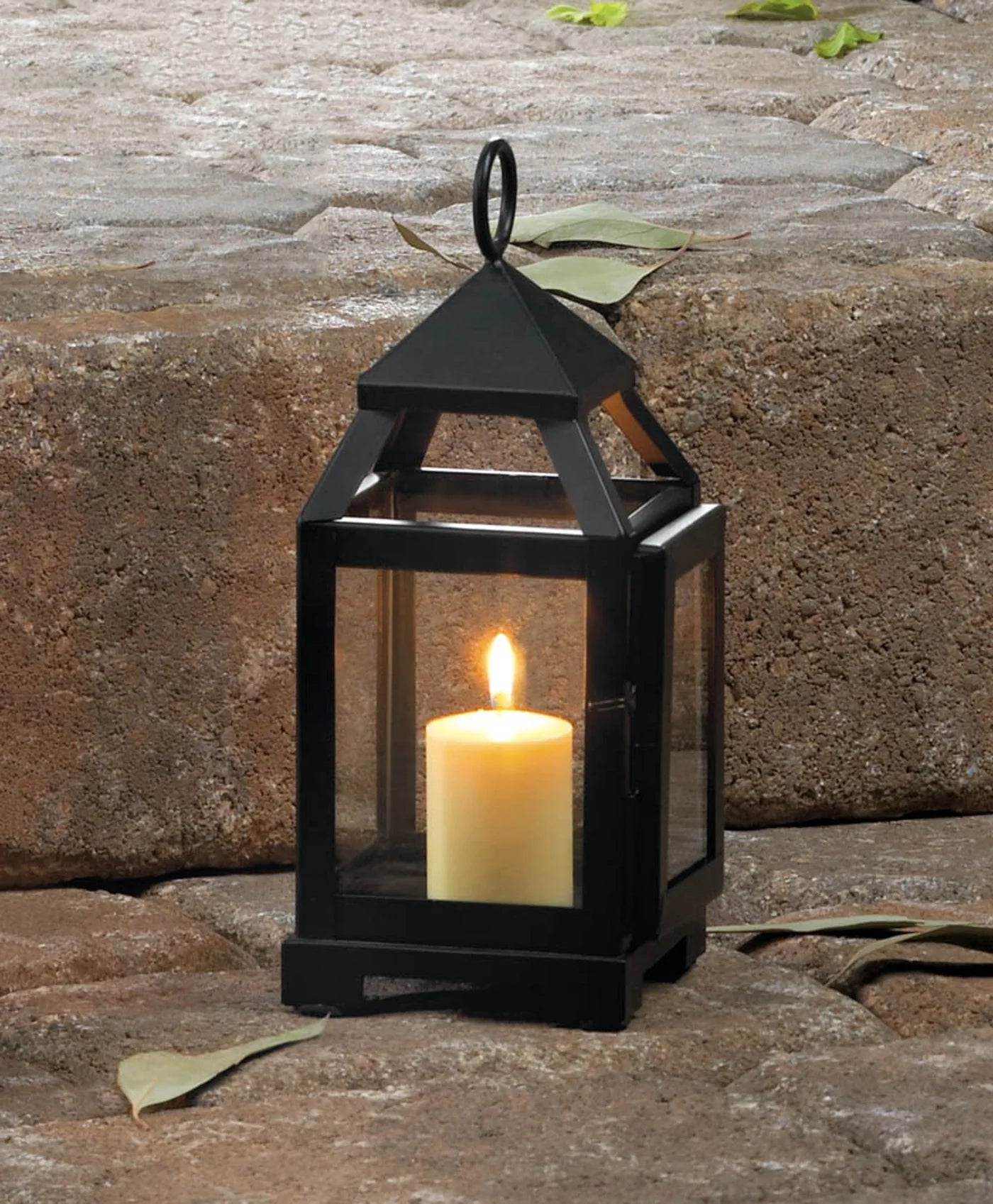 BLACK MINI CONTEMPORARY LANTERN