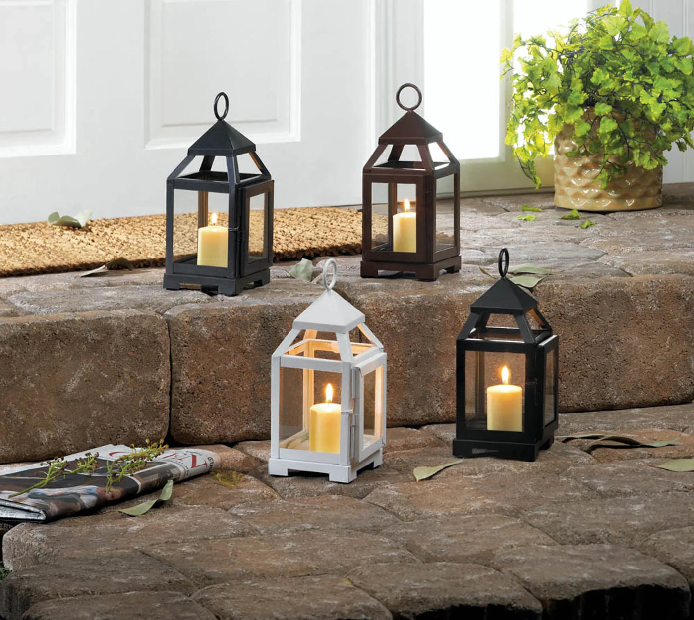 BLACK MINI CONTEMPORARY LANTERN