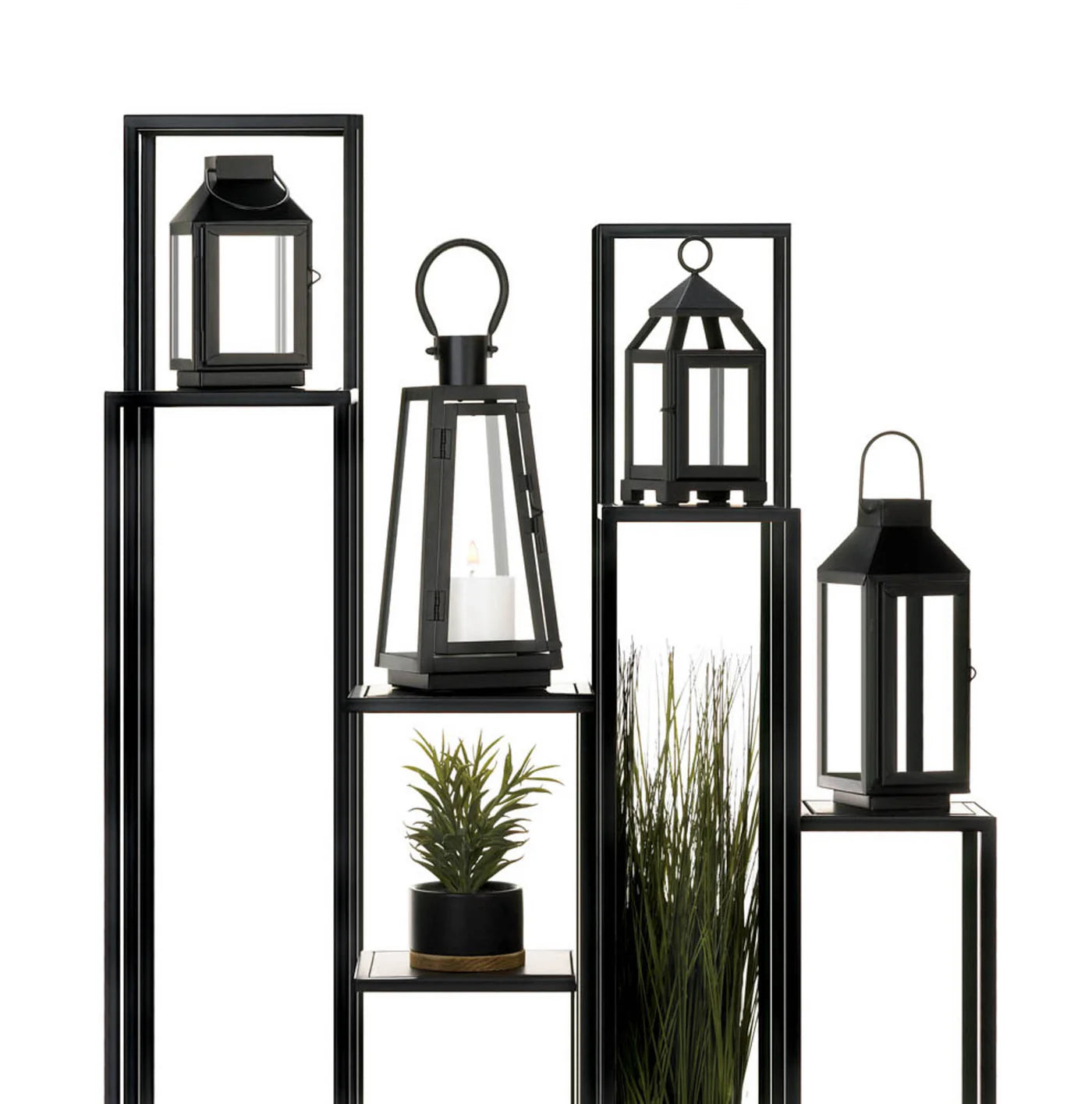 BLACK MINI CONTEMPORARY LANTERN