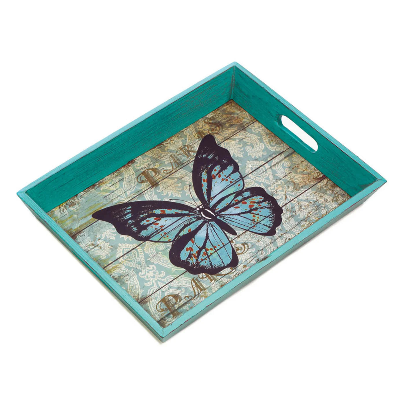 BLUE BUTTERFLY SERVING TRAY