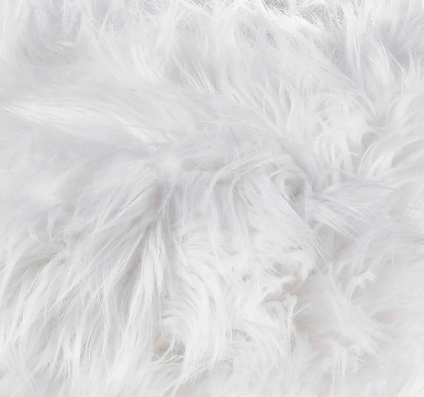 WHITE FAUX FUR STOOL