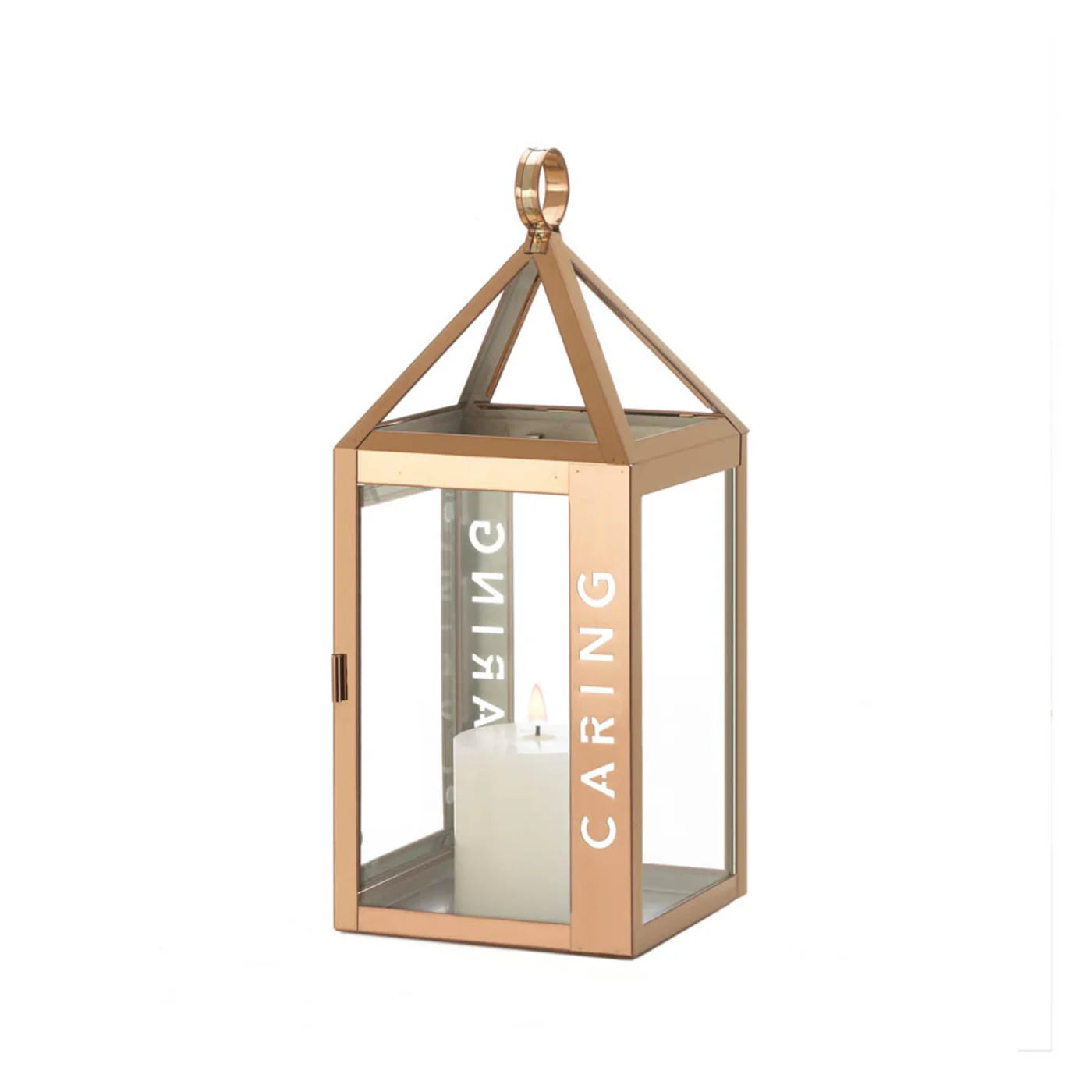 ROSE METAL FRAME CARING LANTERN