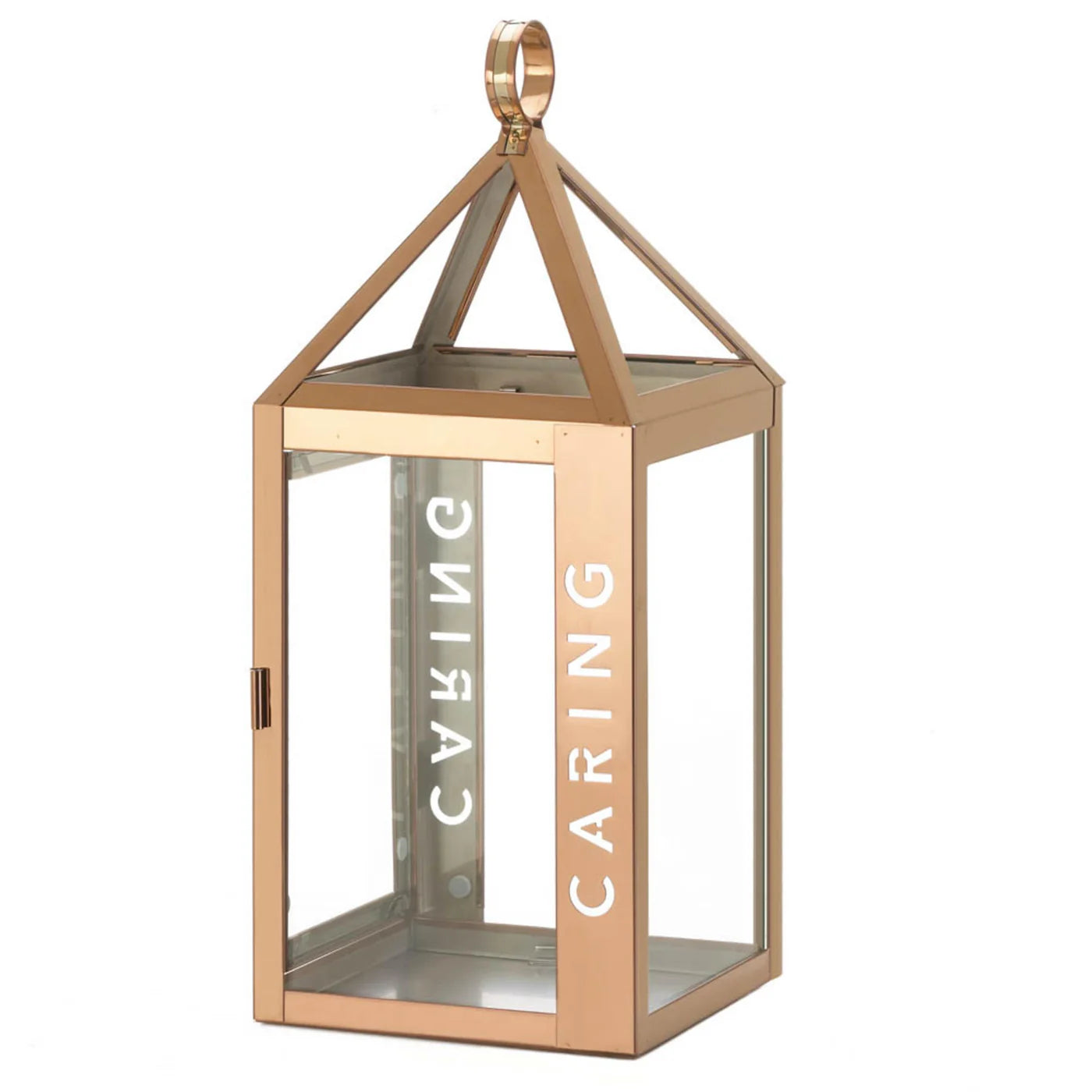 LARGE ROSE METAL CARING LANTERN