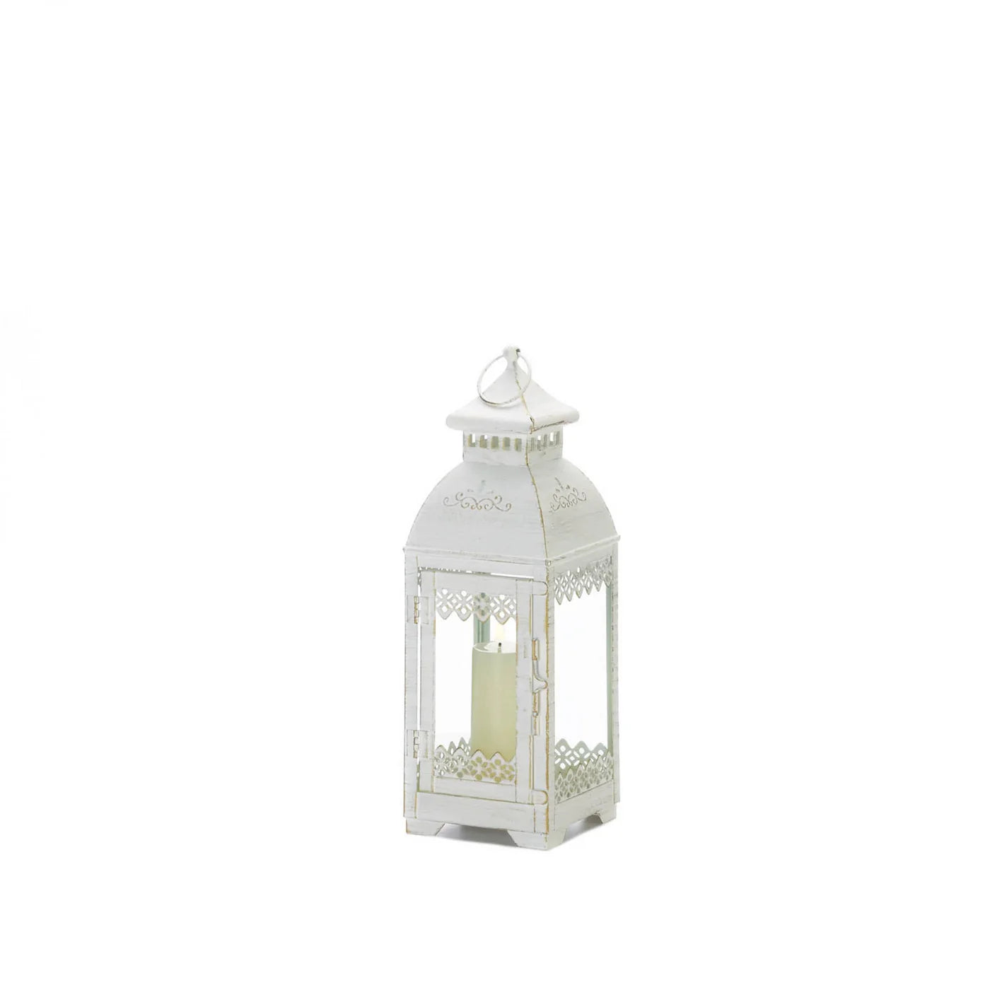 WHITE LACE VICTORIAN STYLE LANTERN