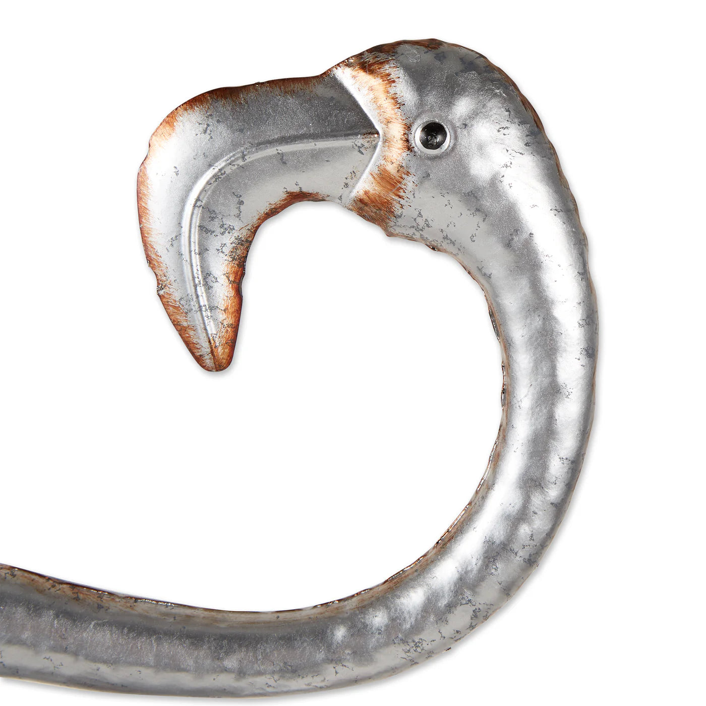 STANDING TALL GALVANIZED FLAMINGO STATUE