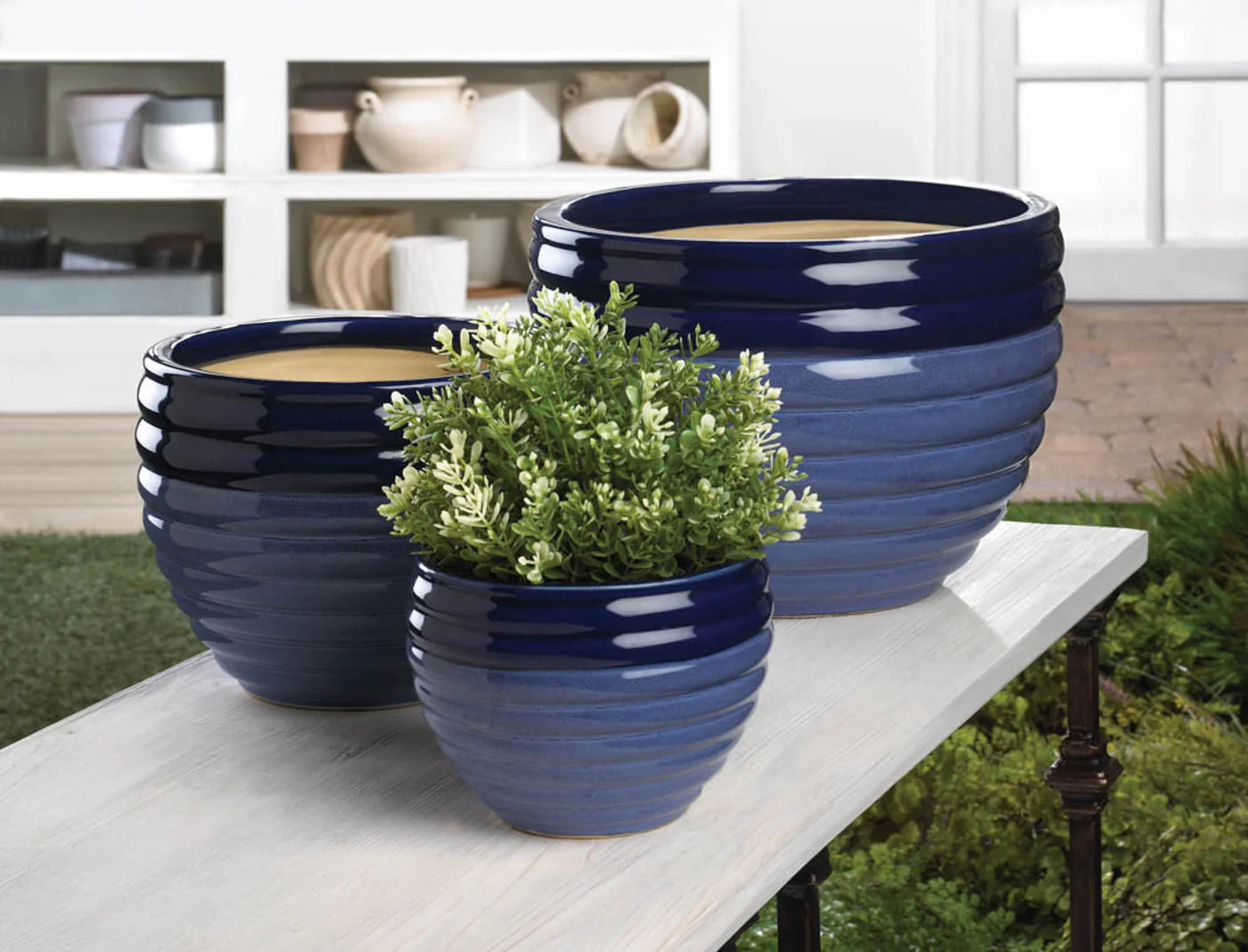 DUO BLUE TONE PLANTER TRIO