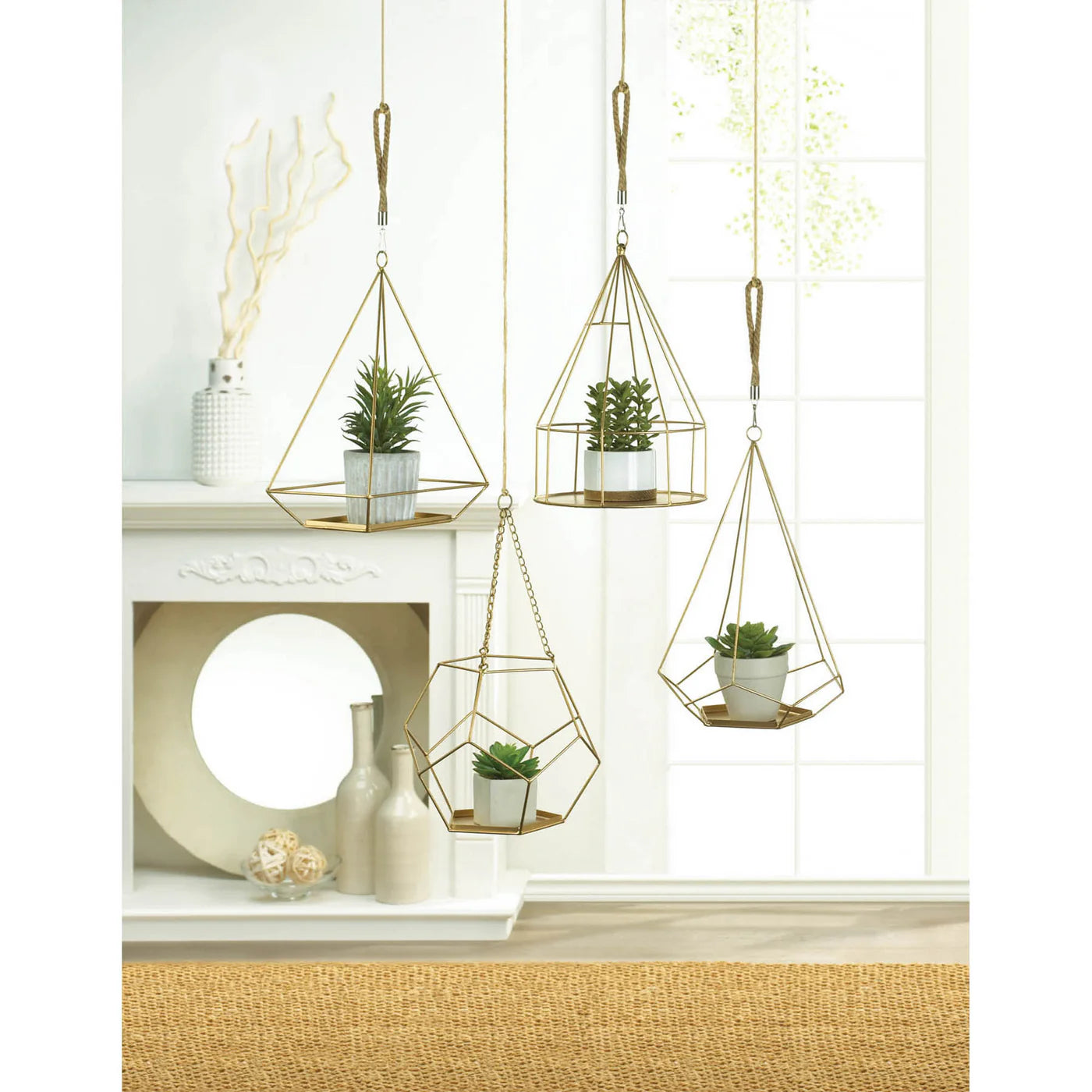 HANGING PLANT HOLDER WITH RECTANGLE BASE