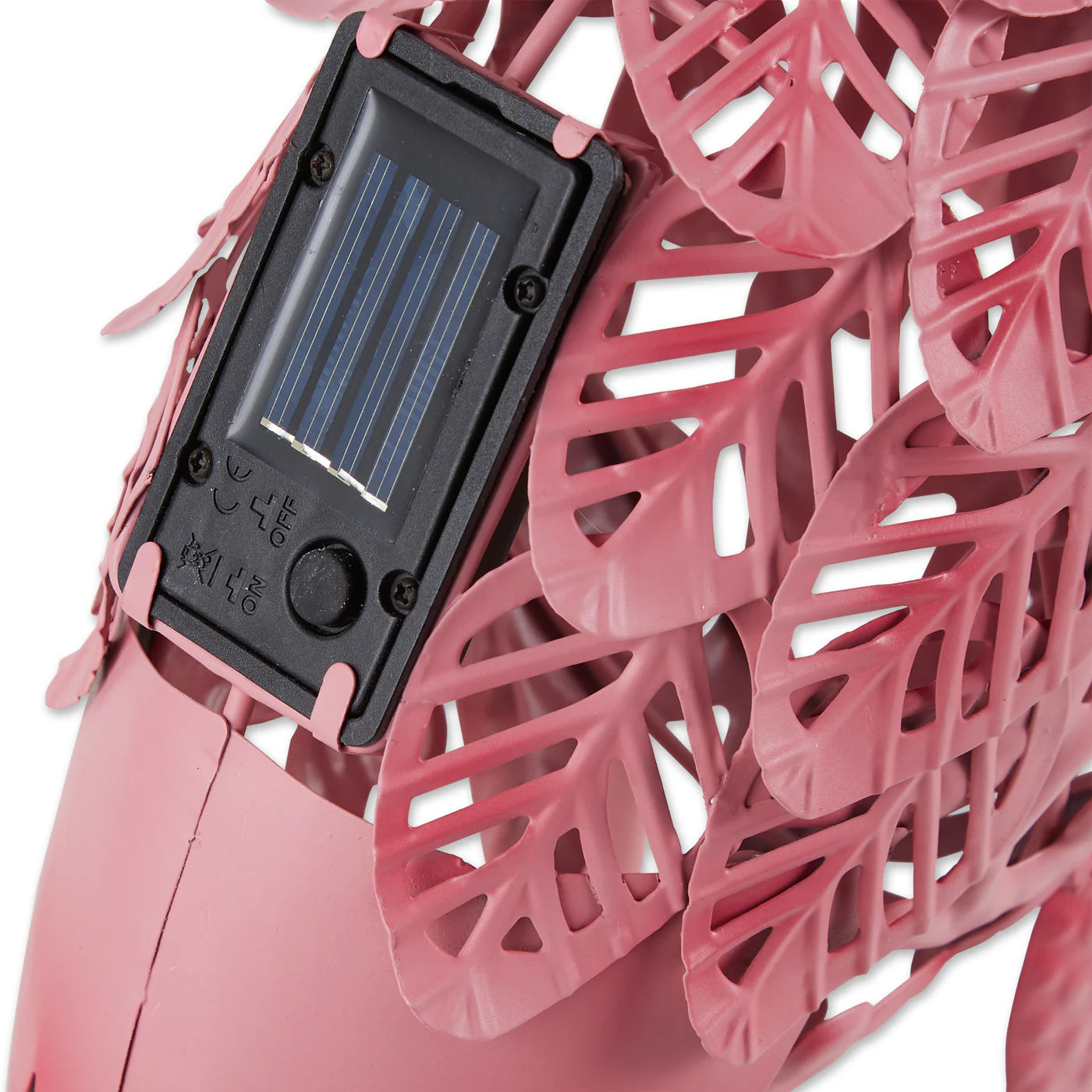 FLAMINGO STANDING TALL SOLAR METAL STATUE