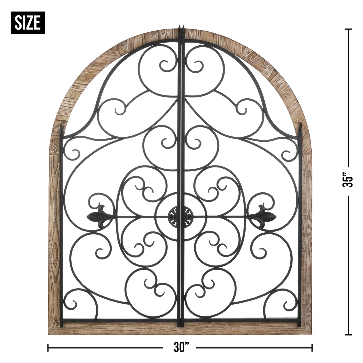Arched Wood & Iron Wall Decor