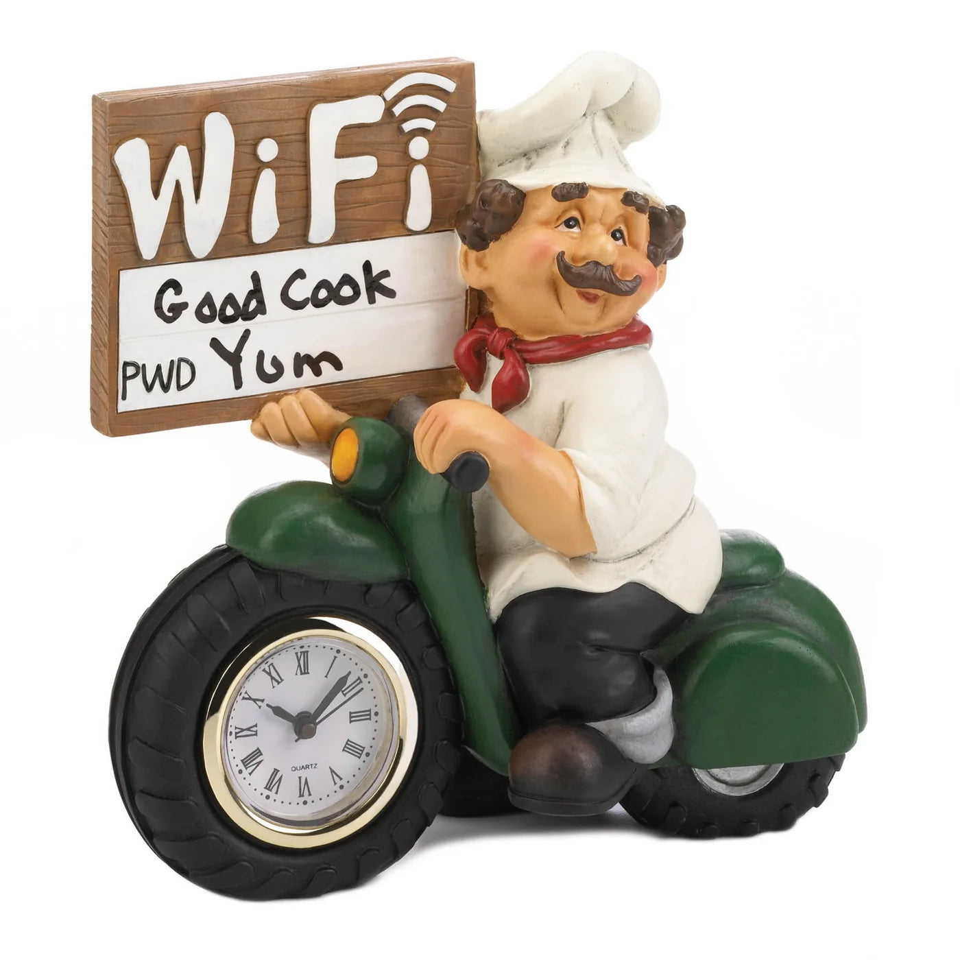 Chef With Wifi Sign And Clock