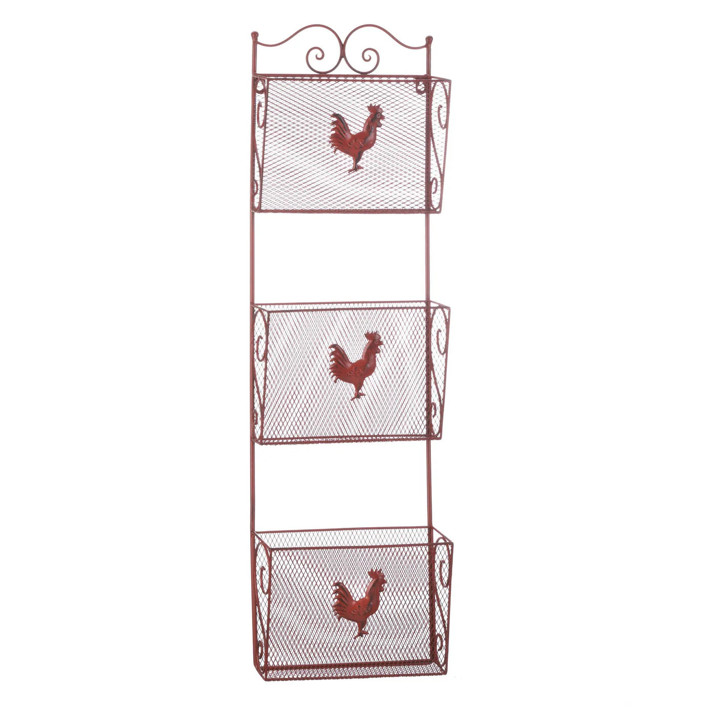 RED ROOSTER TRIPLE BASKET ORGANIZER